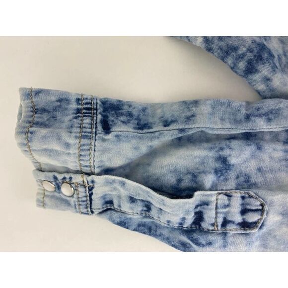 Vintage Highway Jeans Acid Washed Pearl Snap Western Shirt 80s - Size Small - Picture 9 of 10